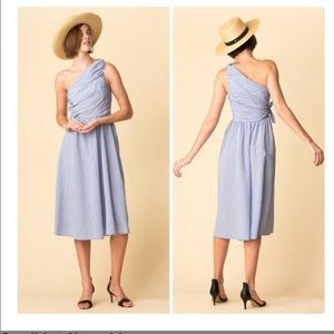 A. L. C. Blue Cabrera One Shoulder Dress. Sz. 10